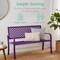 Best Choice Products Indoor Outdoor Steel Garden Bench w/ Geometric Backrest, Foot Levelers